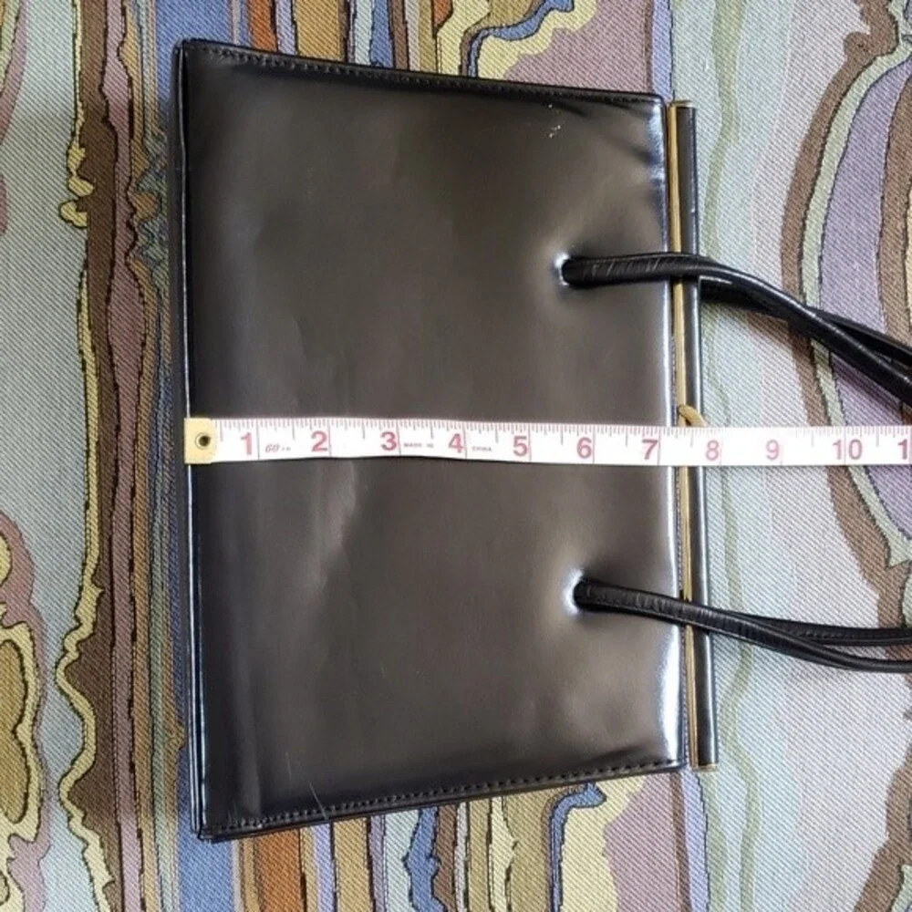 Vintage Ackery London Made in England Black Leather Handbag